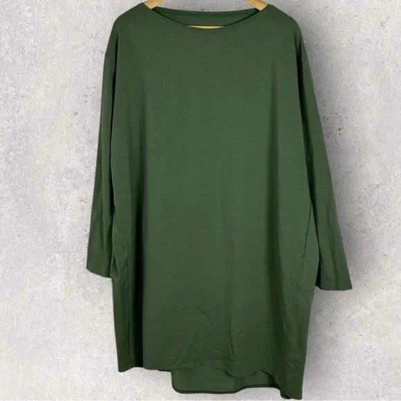 Lululemon Back In Action Long Sleeve Dress Green Shift Oversized Casual Size XL - Picture 4 of 11